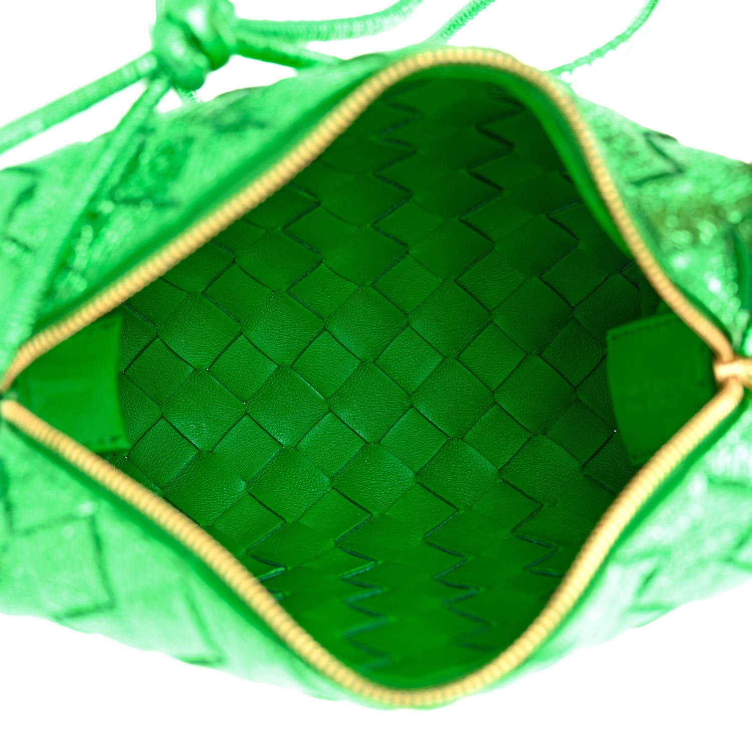 Bottega Veneta Metallic Calfskin Intrecciato Mini Loop Camera Bag Green 5 of 9