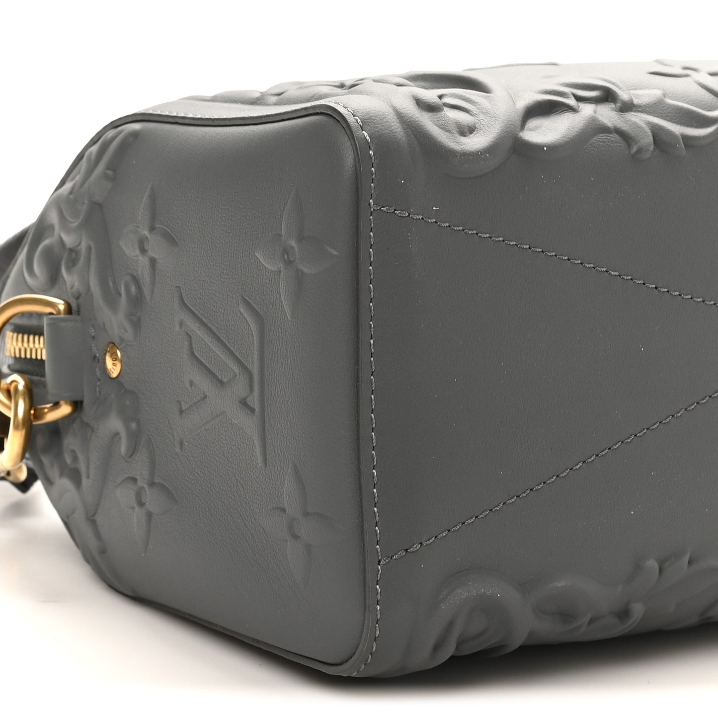 Calfskin Debossed Monogram Versailles City Keepall Dark Shadow Grey