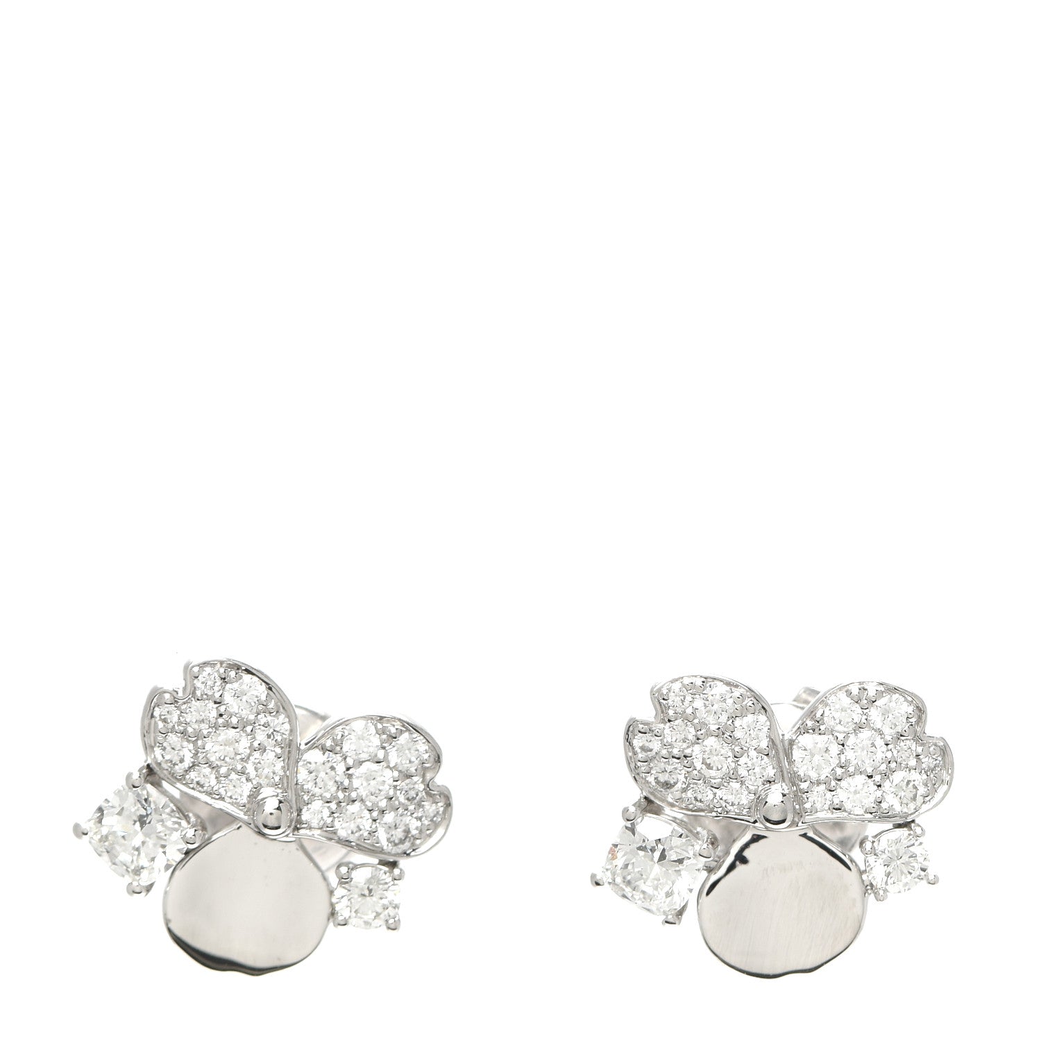 Tiffany Platinum Diamond Paper Flowers Cluster Earrings 1 of 5