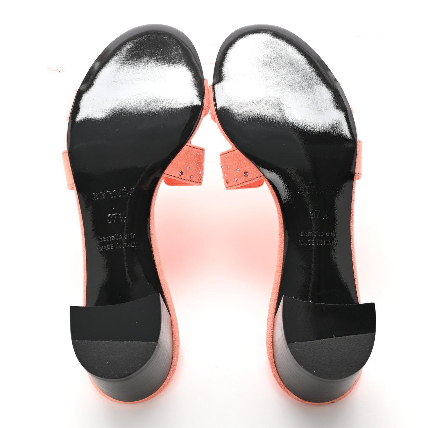 Suede Goatskin Crystal Oasis Sandals 37.5 Orange Joey