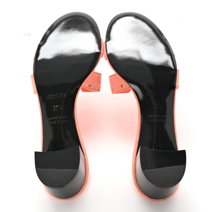Hermes Suede Goatskin Crystal Oasis Sandals 37.5 Orange Joey 5 of 14
