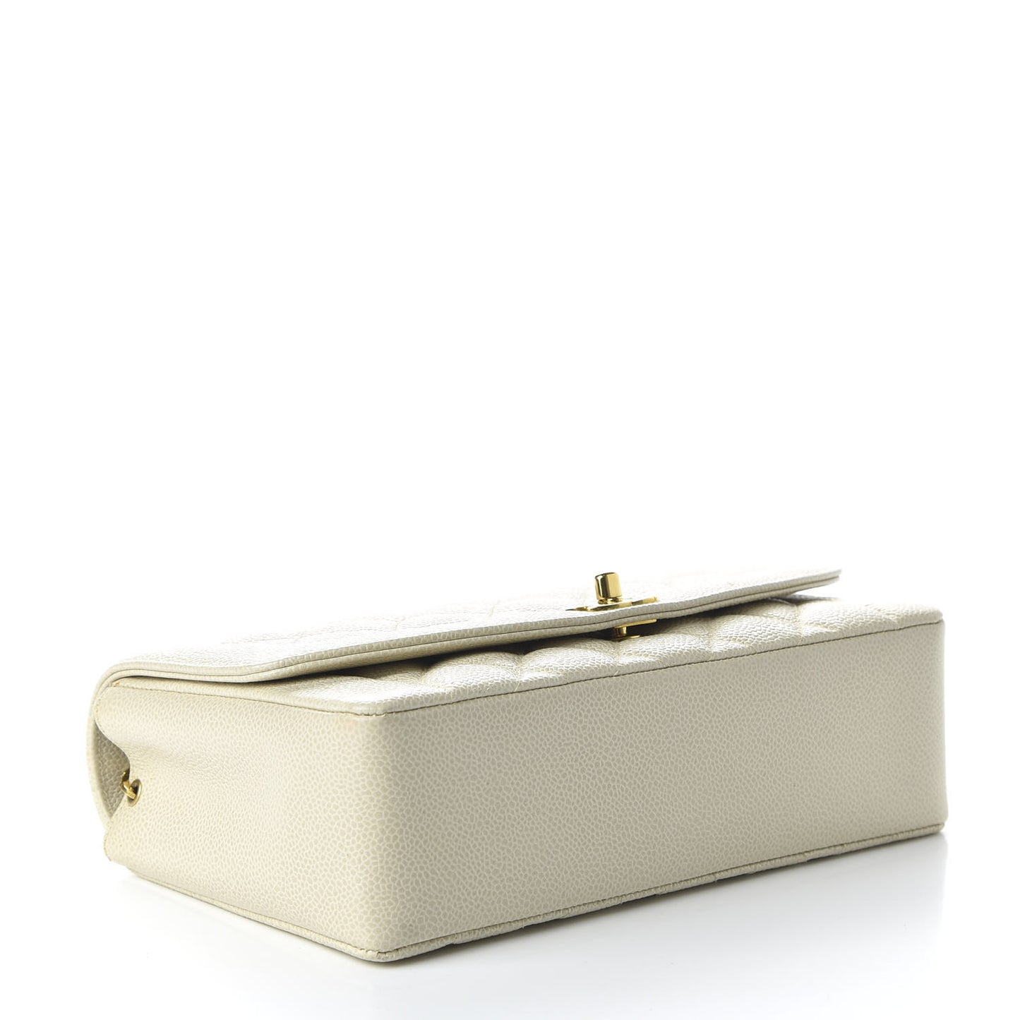 Caviar Quilted Medium Single Flap White