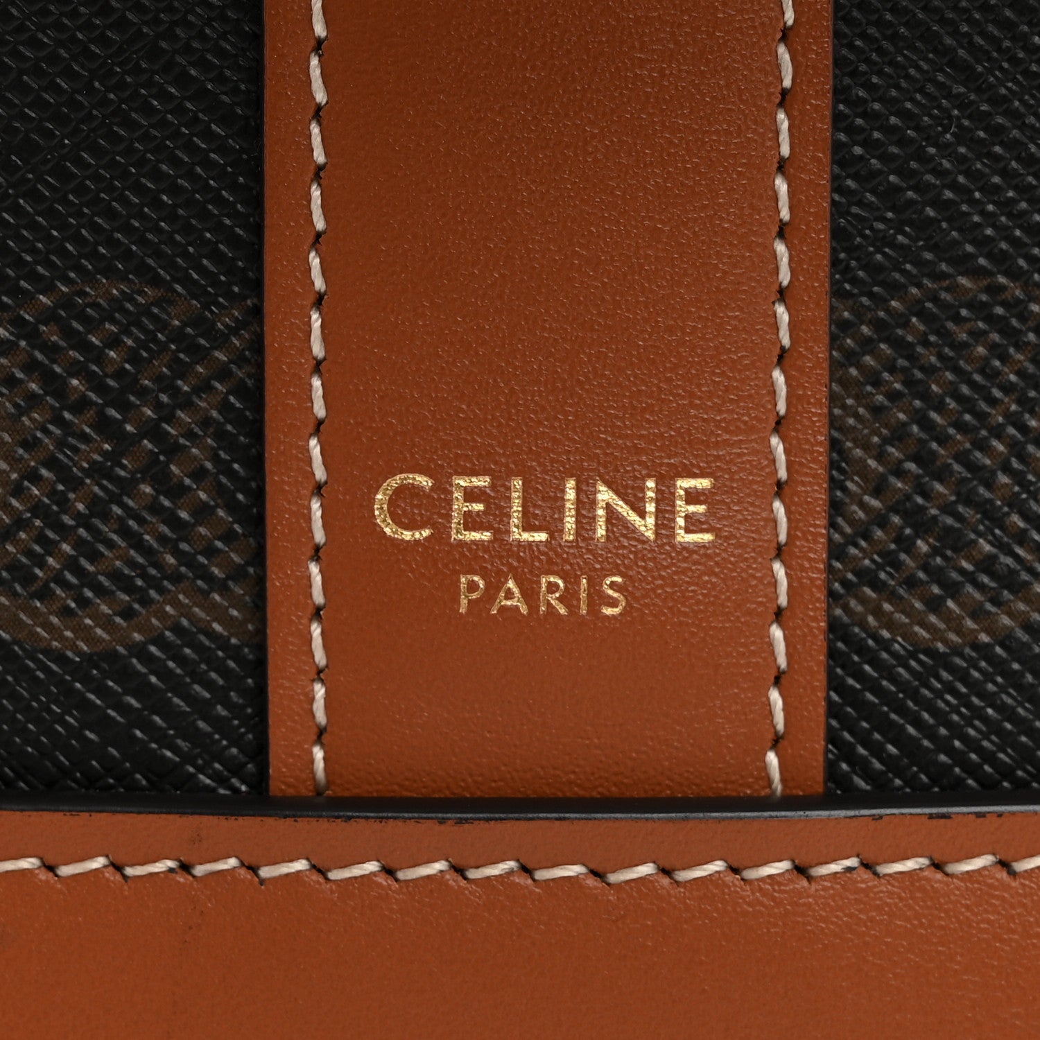 Celine Triomphe Canvas Calfskin Small Bucket Bag Tan 6 of 13