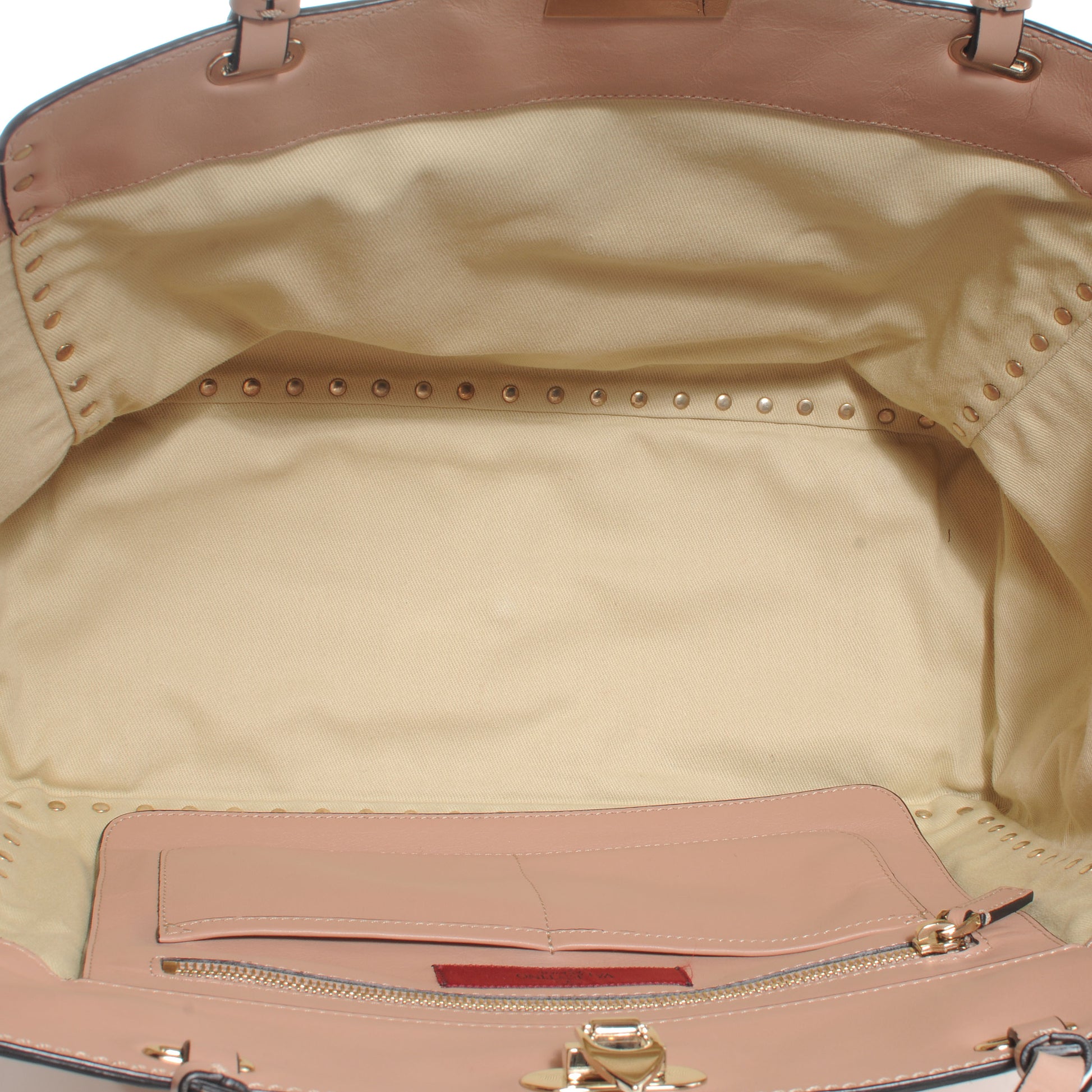 Valentino Garavani Vitello Medium Rockstud Tote Soft Noisette 5 of 7