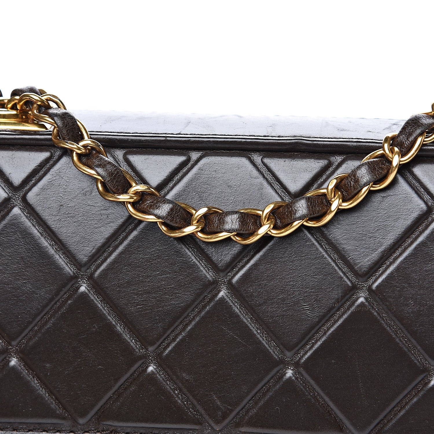 Chanel Calfskin Embossed Medium Flap Brown 10 of 20