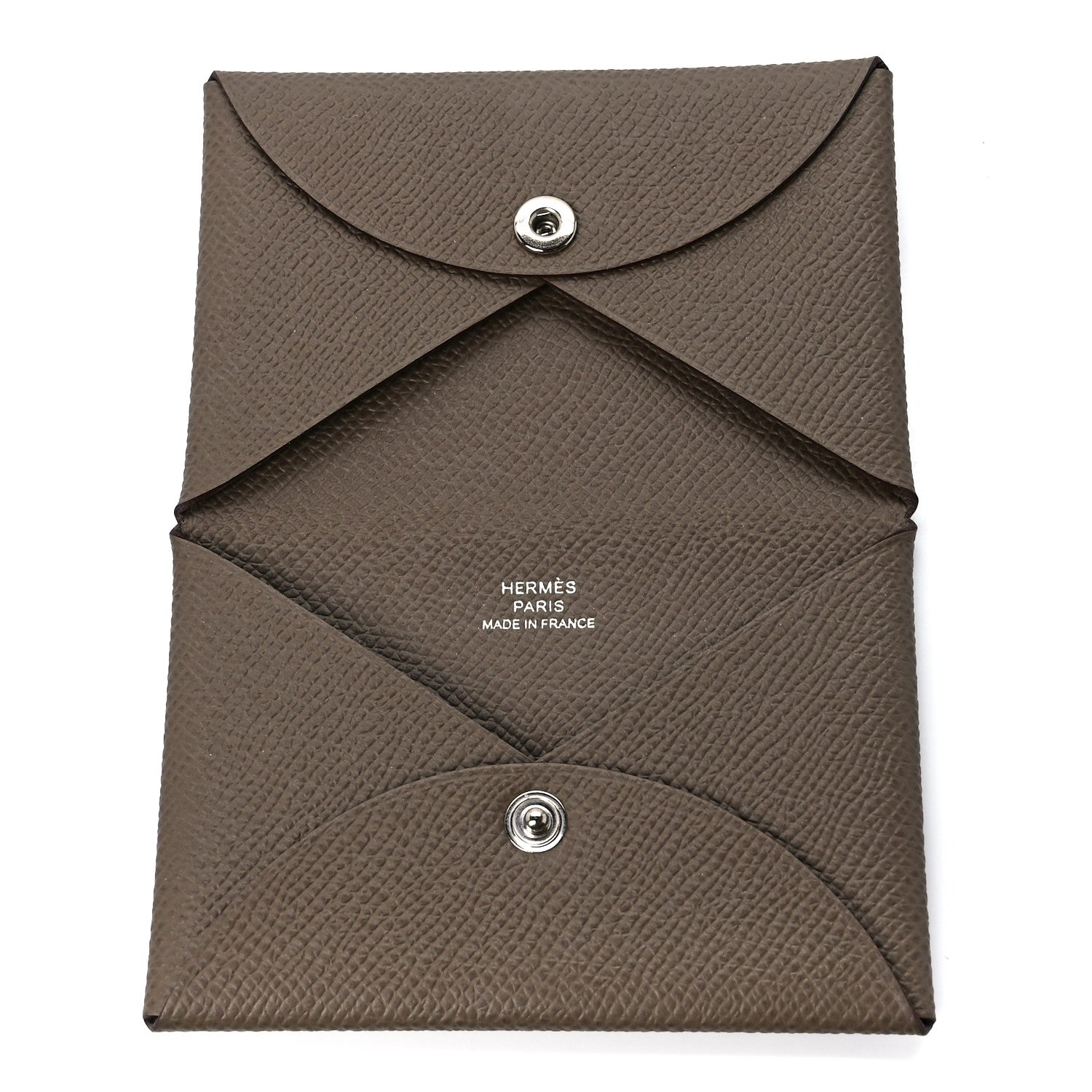 Hermes Epsom Calvi Card Case Etoupe 5 of 11