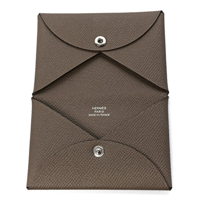 Hermes Epsom Calvi Card Case Etoupe 5 of 11