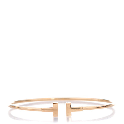 Tiffany 18K Yellow Gold Narrow T Wire Bracelet 1 of 4