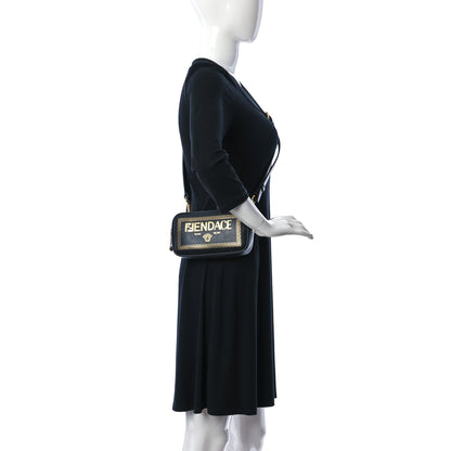 Fendi X VERSACE Vitello Cover Fendace Medusa Small Camera Case Black Gold 2 of 11