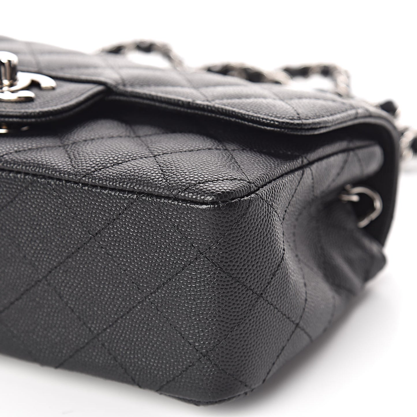 Caviar Quilted Mini Rectangular Flap Black