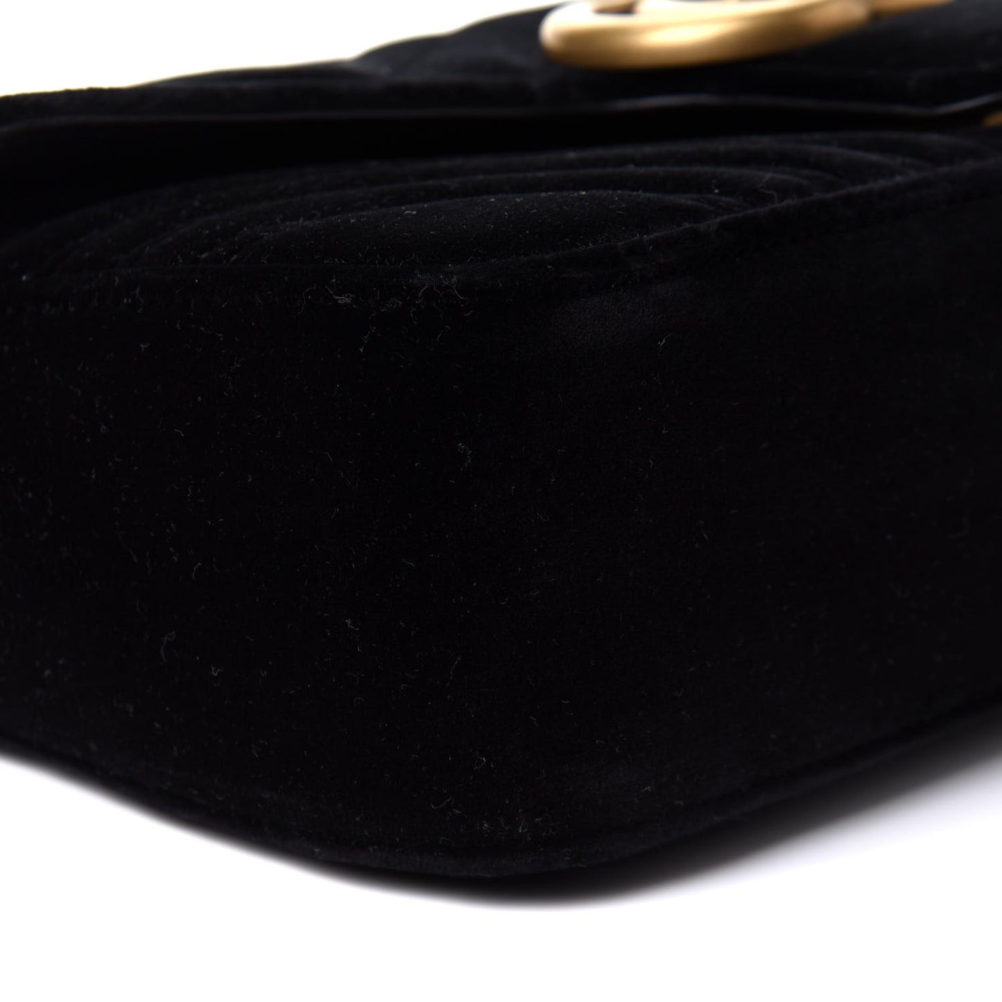 Velvet Matelasse Small GG Marmont Shoulder Bag Black