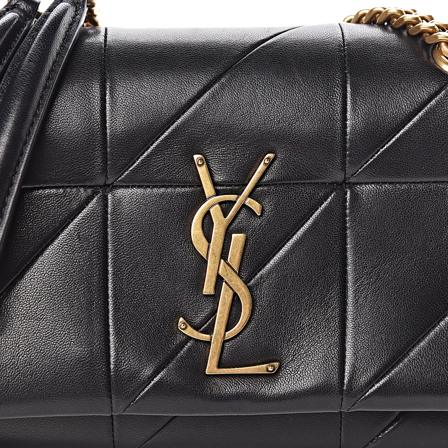 Lambskin Patchwork Monogram Small Jamie Black