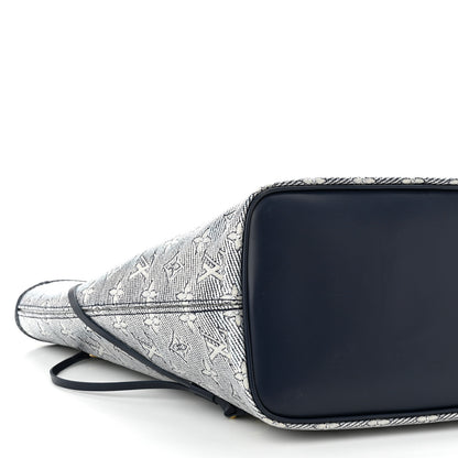 Louis Vuitton Monoglam Neverfull MM Blue 9 of 10