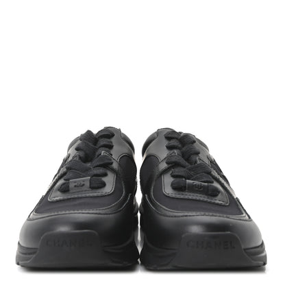 Chanel Lambskin Fabric CC Uniform Sneakers 38.5 Black 3 of 10