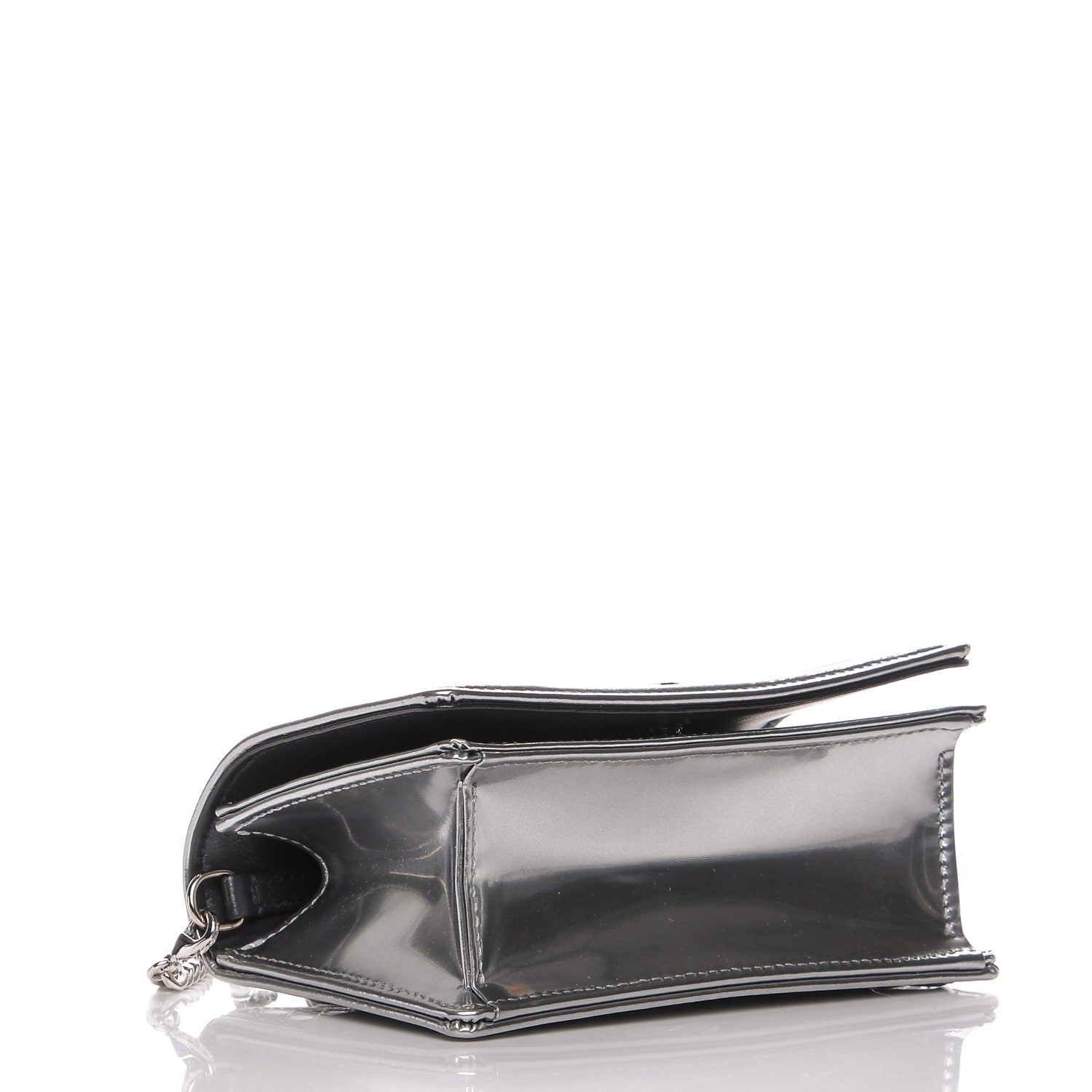 Christian Dior Metallic Patent Micro-Cannage Baby Diorama Flap Bag Silver 5 of 8
