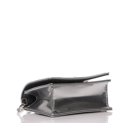 Christian Dior Metallic Patent Micro-Cannage Baby Diorama Flap Bag Silver 5 of 8