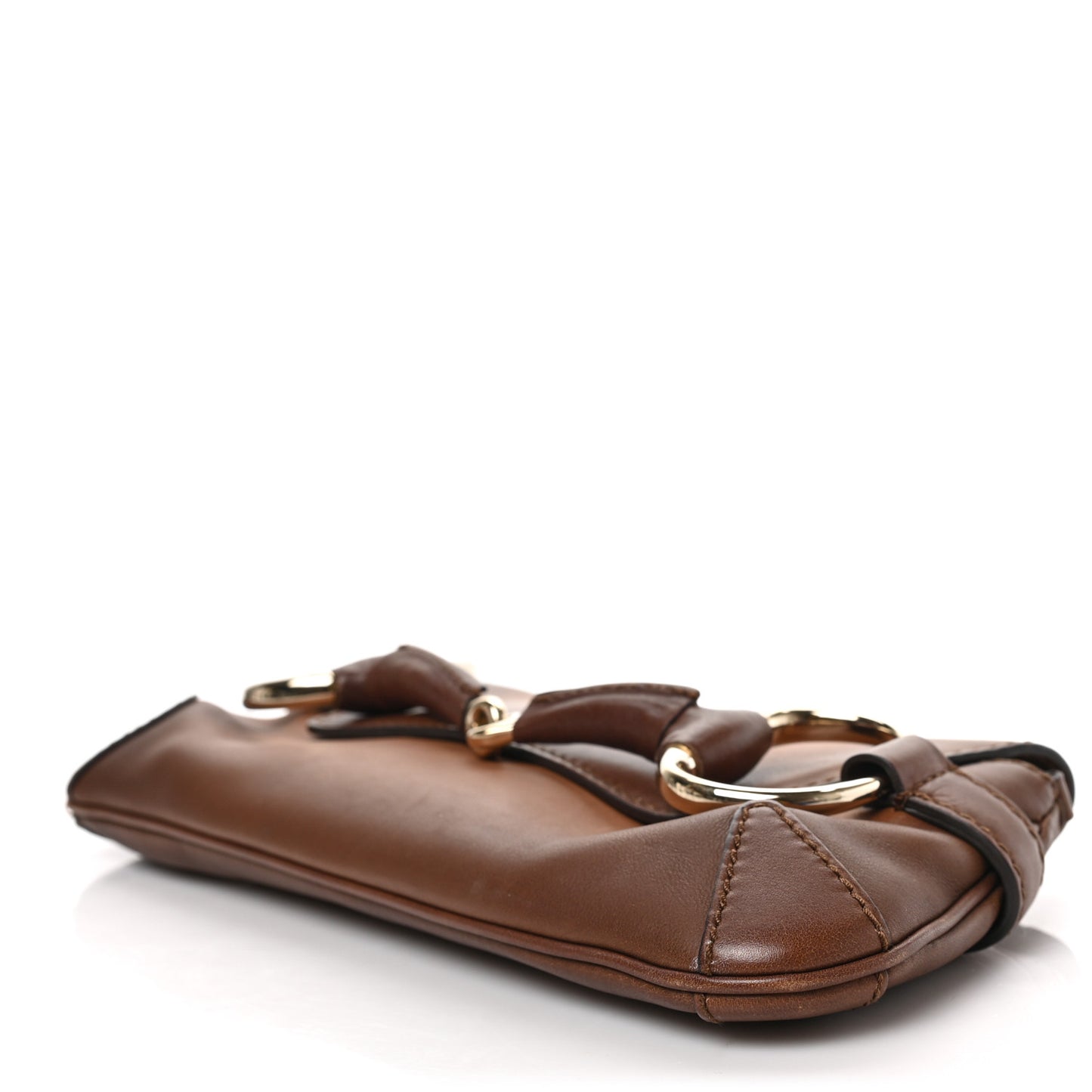 Leather Horsebit 1921 Clutch Bag Brown