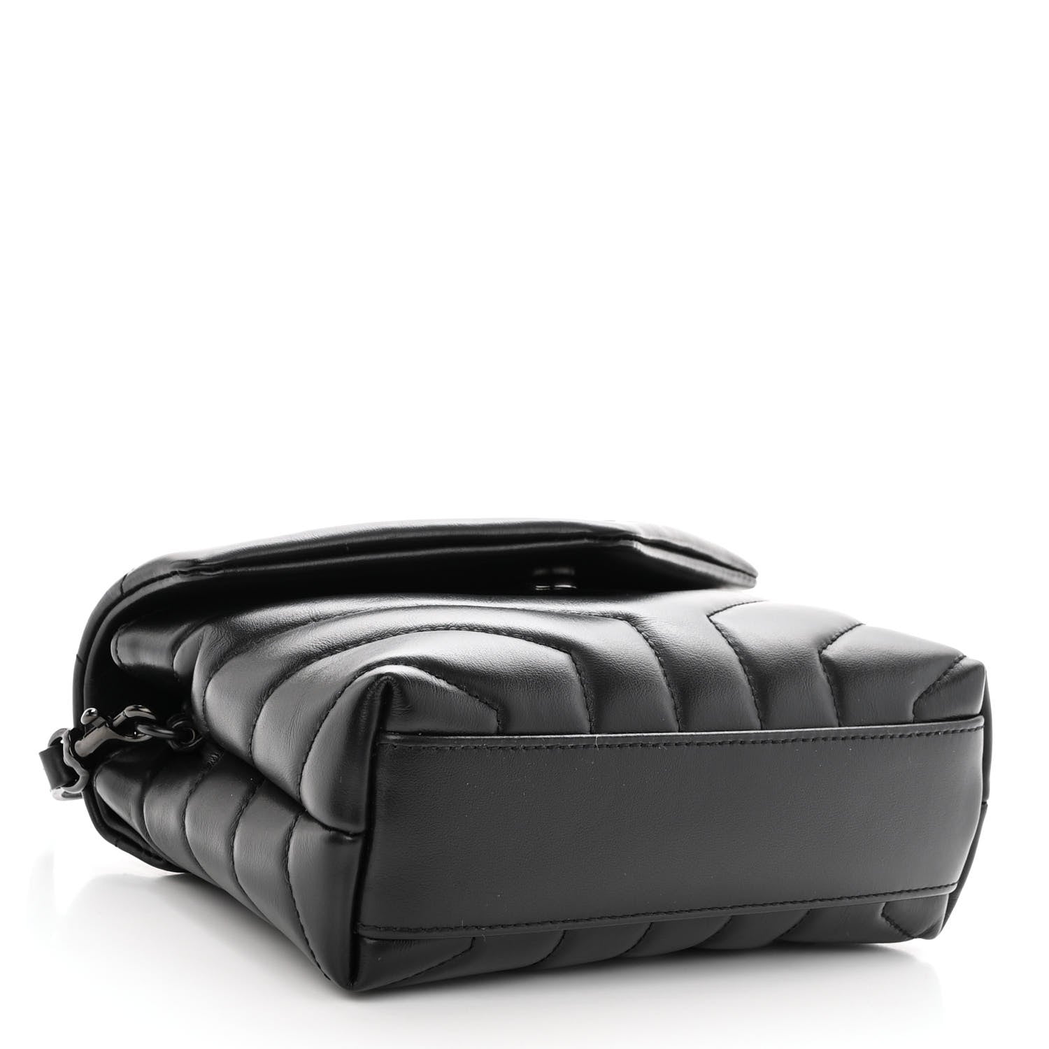Saint Laurent Calfskin Y Quilted Monogram Monochrome Toy Loulou Crossbody Bag Black 4 of 10