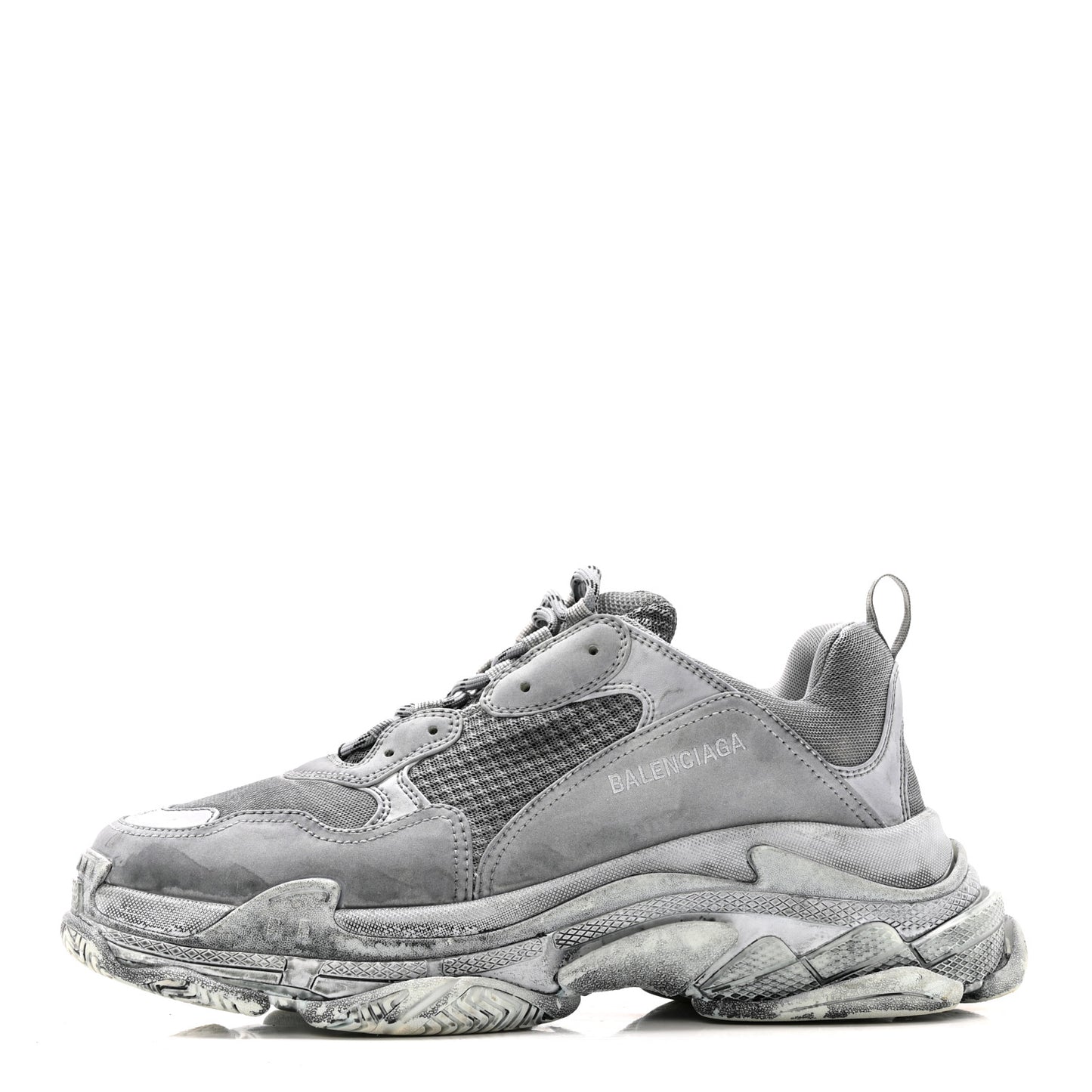 Fabric Mesh Dyed Mens Triple S Sneakers 45 Grey