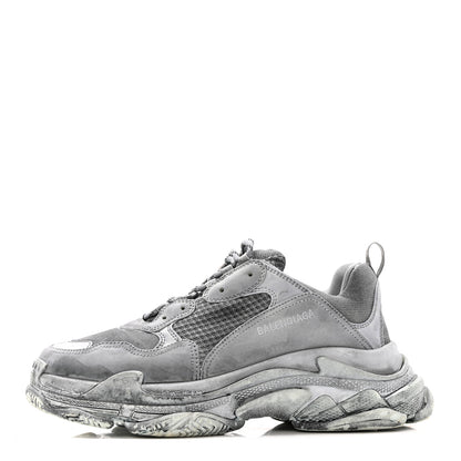 Balenciaga Fabric Mesh Dyed Mens Triple S Sneakers 45 Grey 1 of 13
