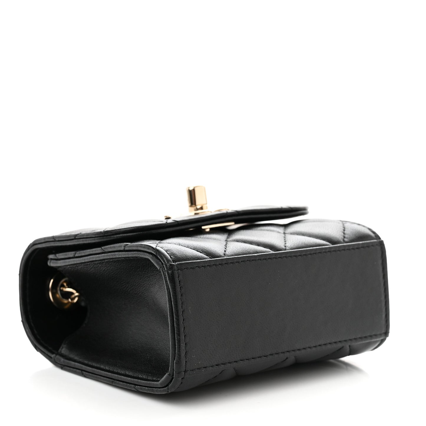 Lambskin Quilted Mini Trendy CC Clutch With Chain Black