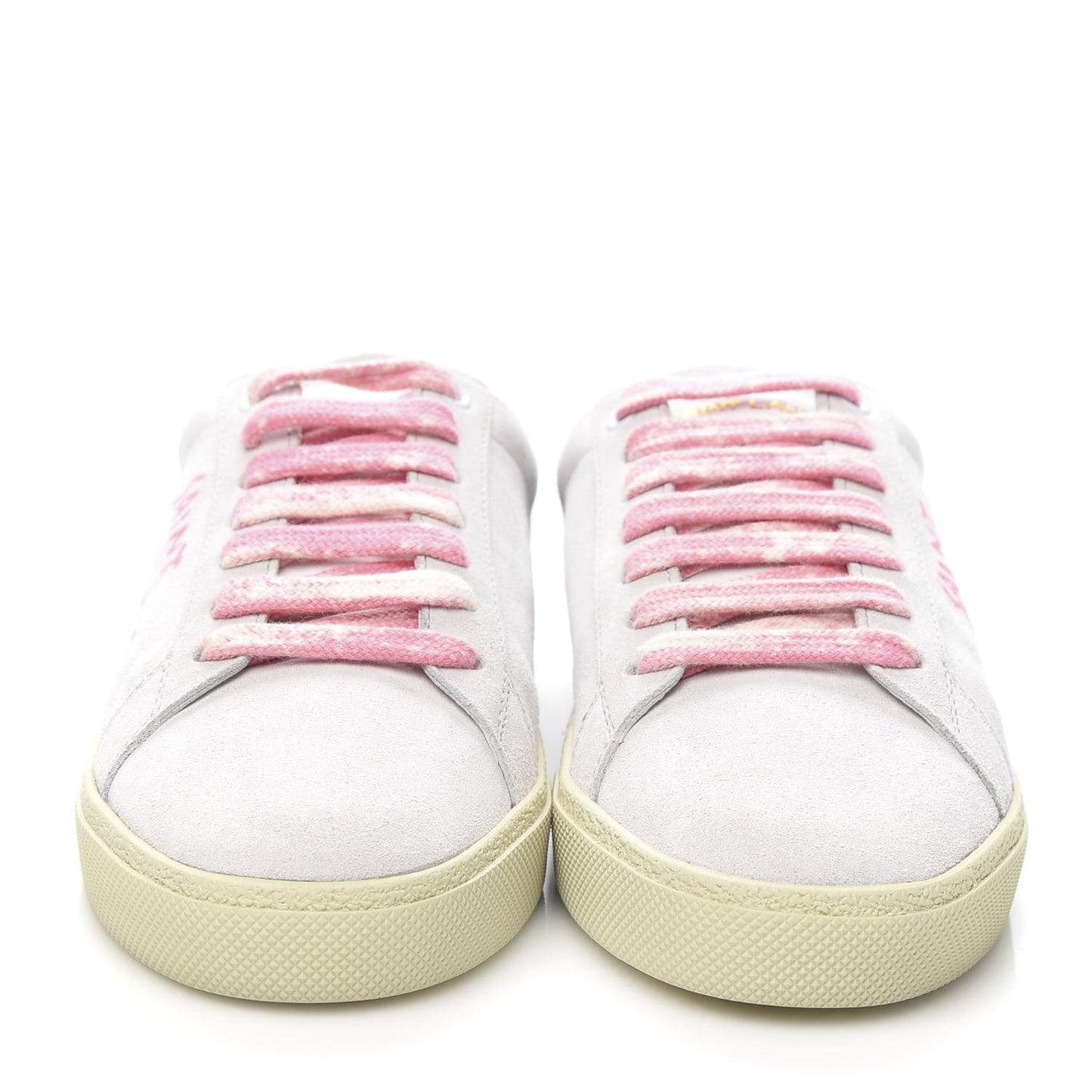 Distressed Suede Court Classic Sneakers 35 White Pink