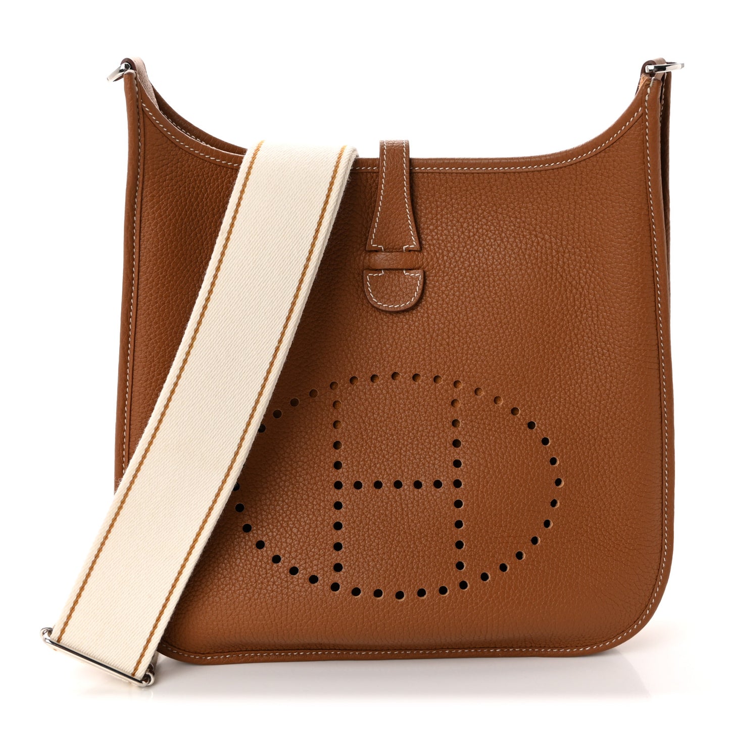 Taurillon Clemence Amazone Evelyne III PM Gold White Caramel