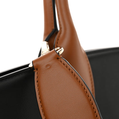 Salvatore Ferragamo Calfskin Woven Large Studio Top Handle Bag Tan Black 10 of 12