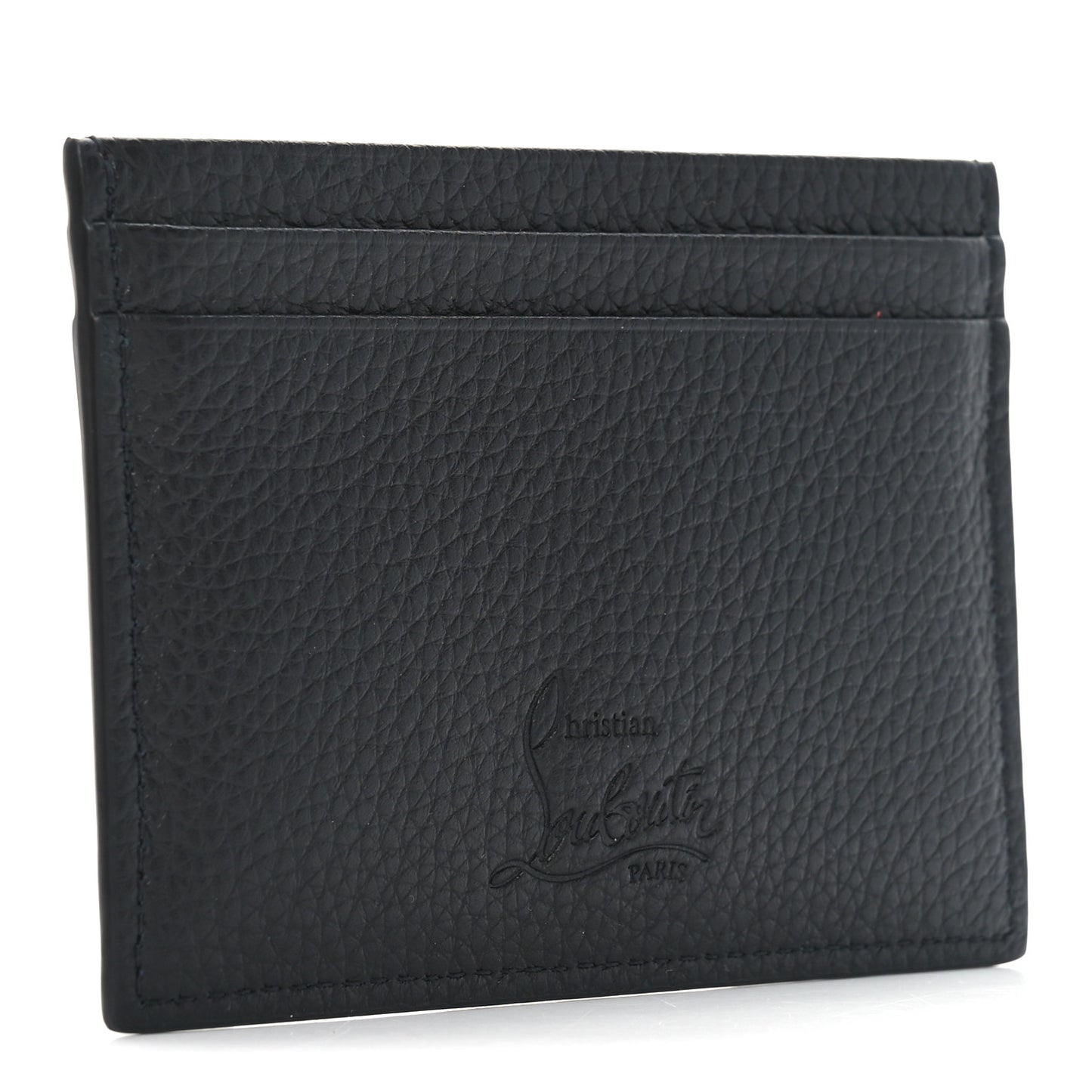 Calfskin Kios Studded Card Holder Black Gold
