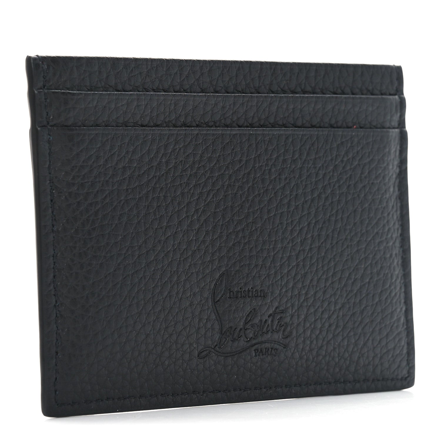 Christian Louboutin Calfskin Kios Studded Card Holder Black Gold 3 of 7