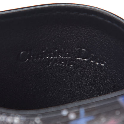 Christian Dior Calfskin Printed Nature Ballet Lady Dior Card Holder Blue 7 of 7