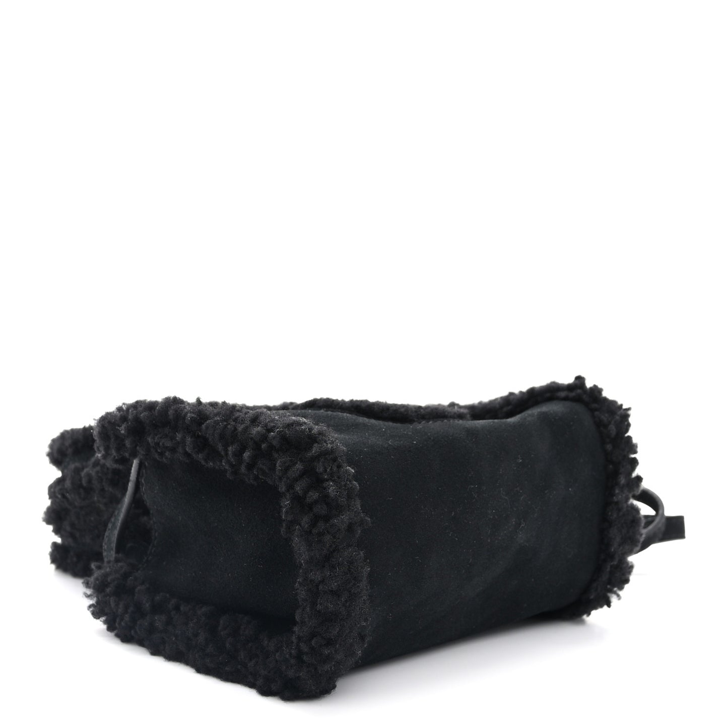 X UGG Suede shearling Small Shopping Bag Black