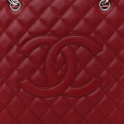 Chanel Caviar Quilted Grand Shopping Tote GST Red 9 of 13