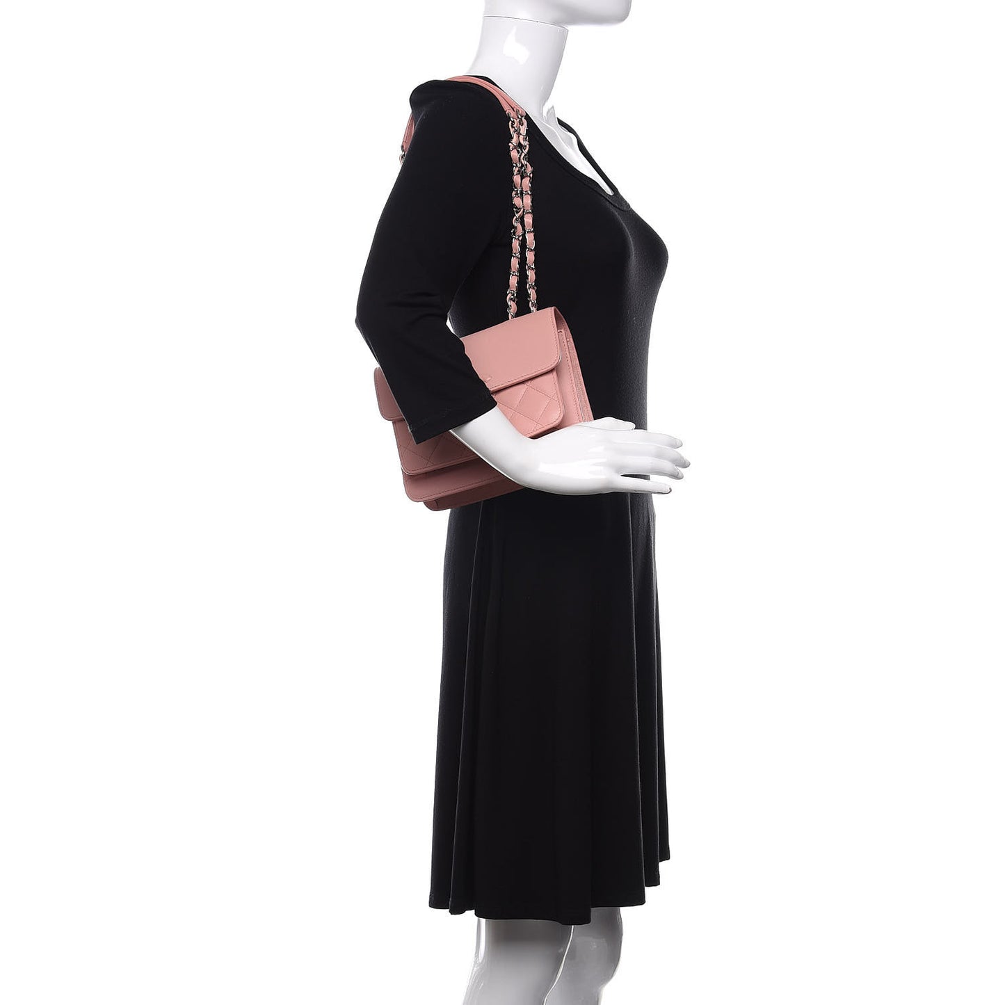 Goatskin Quilted CC Box Flap Pink