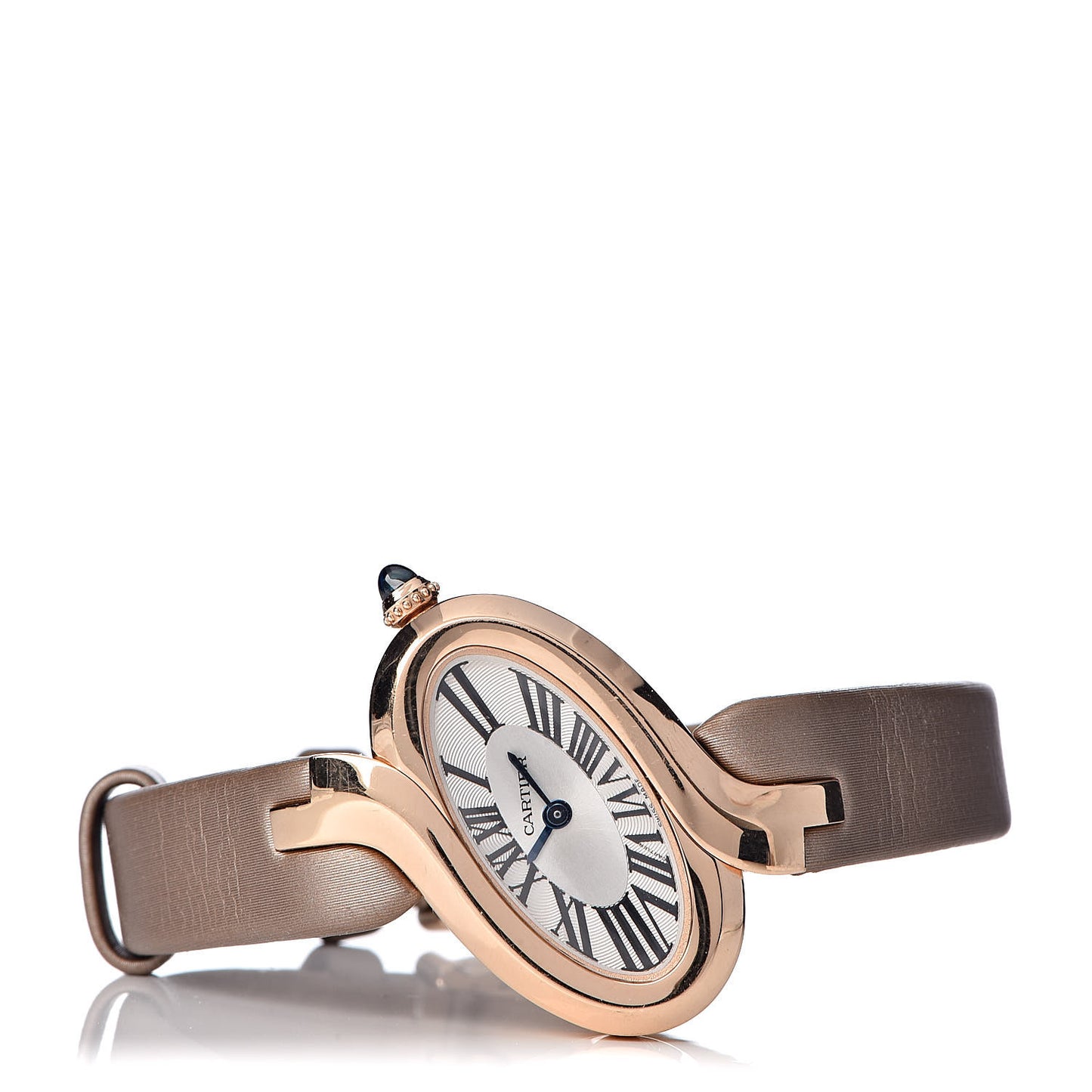 18K Pink Gold Satin 30mm Delices de Cartier Quartz Watch Taupe