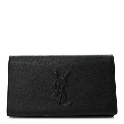 Saint Laurent Calfskin Monogram Large Belle De Jour Clutch Black 1 of 7
