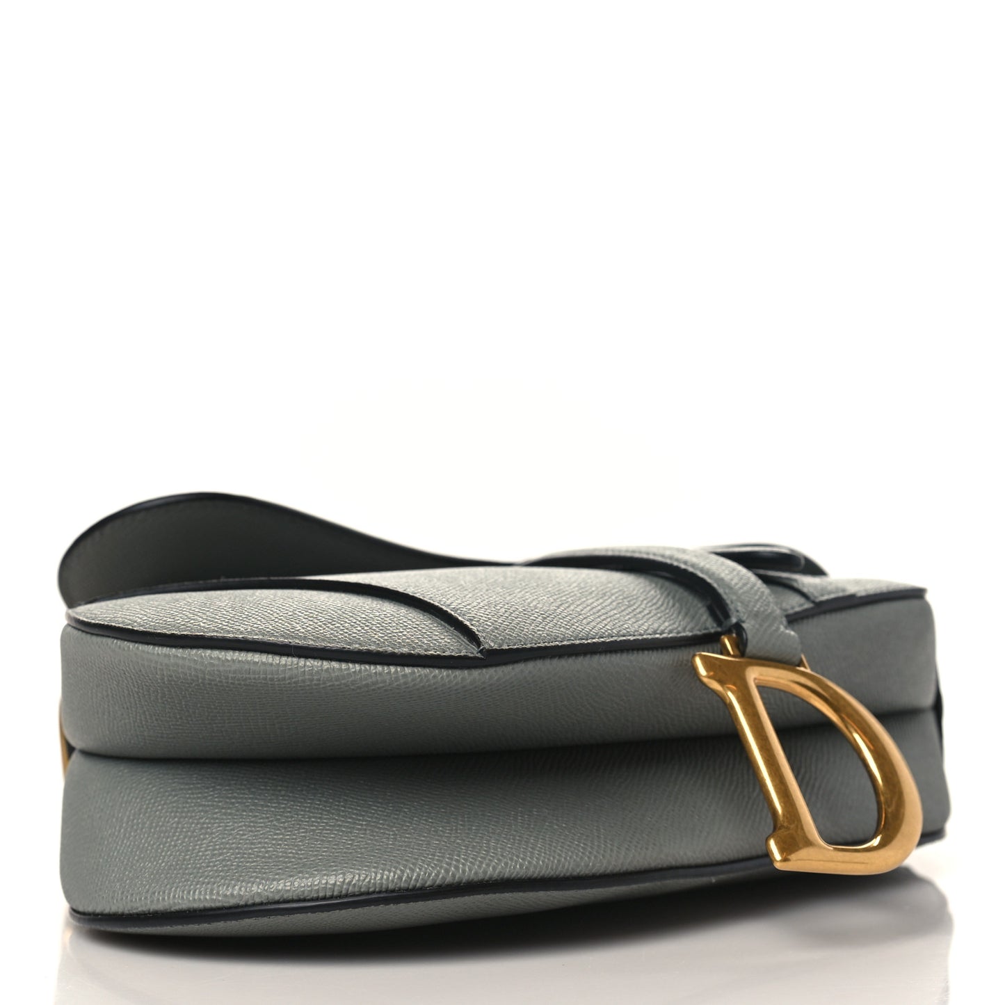 Grained Calfskin Saddle Bag Grey