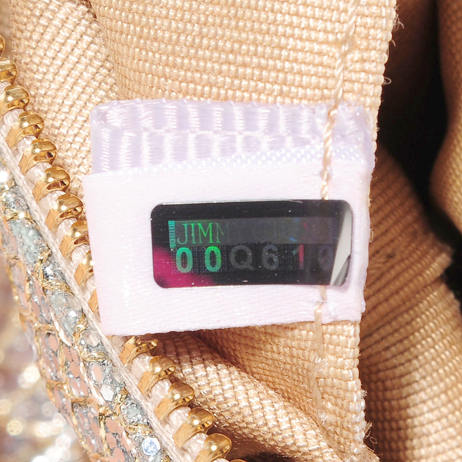 Jimmy Choo Glitter Fabric Mini Rebel Crossbody Bag Gold 7 of 8