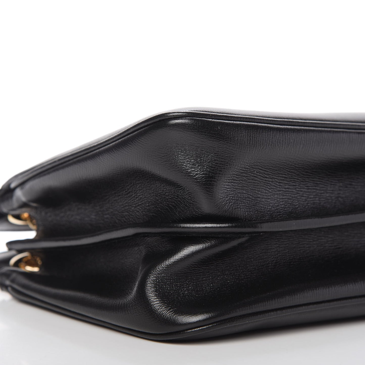 Azalea Calfskin Small Marina Open Top Chain Shoulder Bag Black