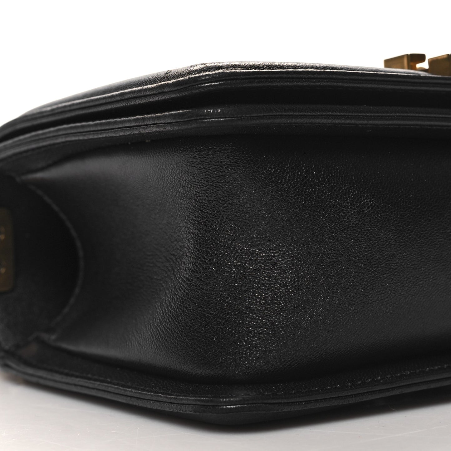 Lambskin Quilted Small Boy Flap Black