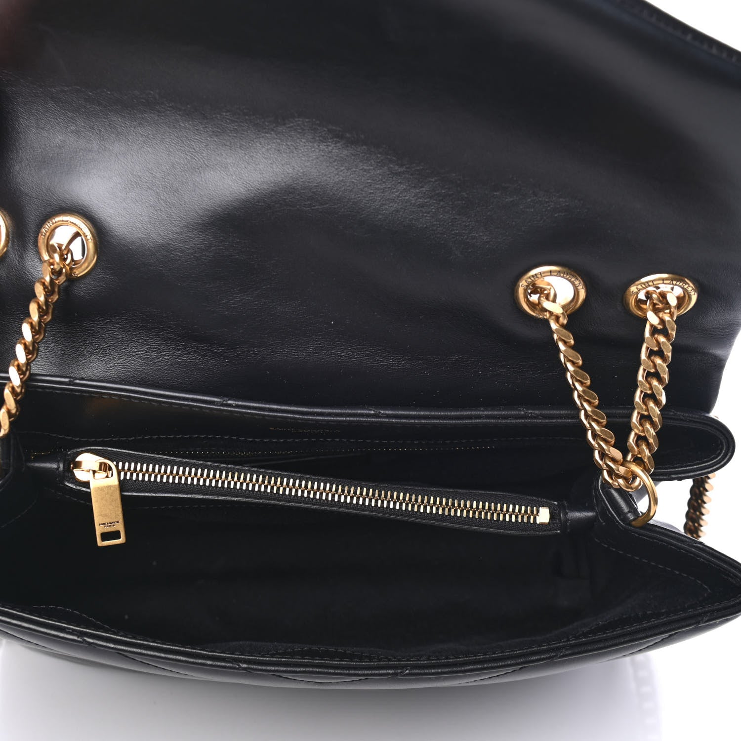 Saint Laurent Calfskin Y Quilted Monogram Medium Loulou Chain Satchel Black 4 of 4