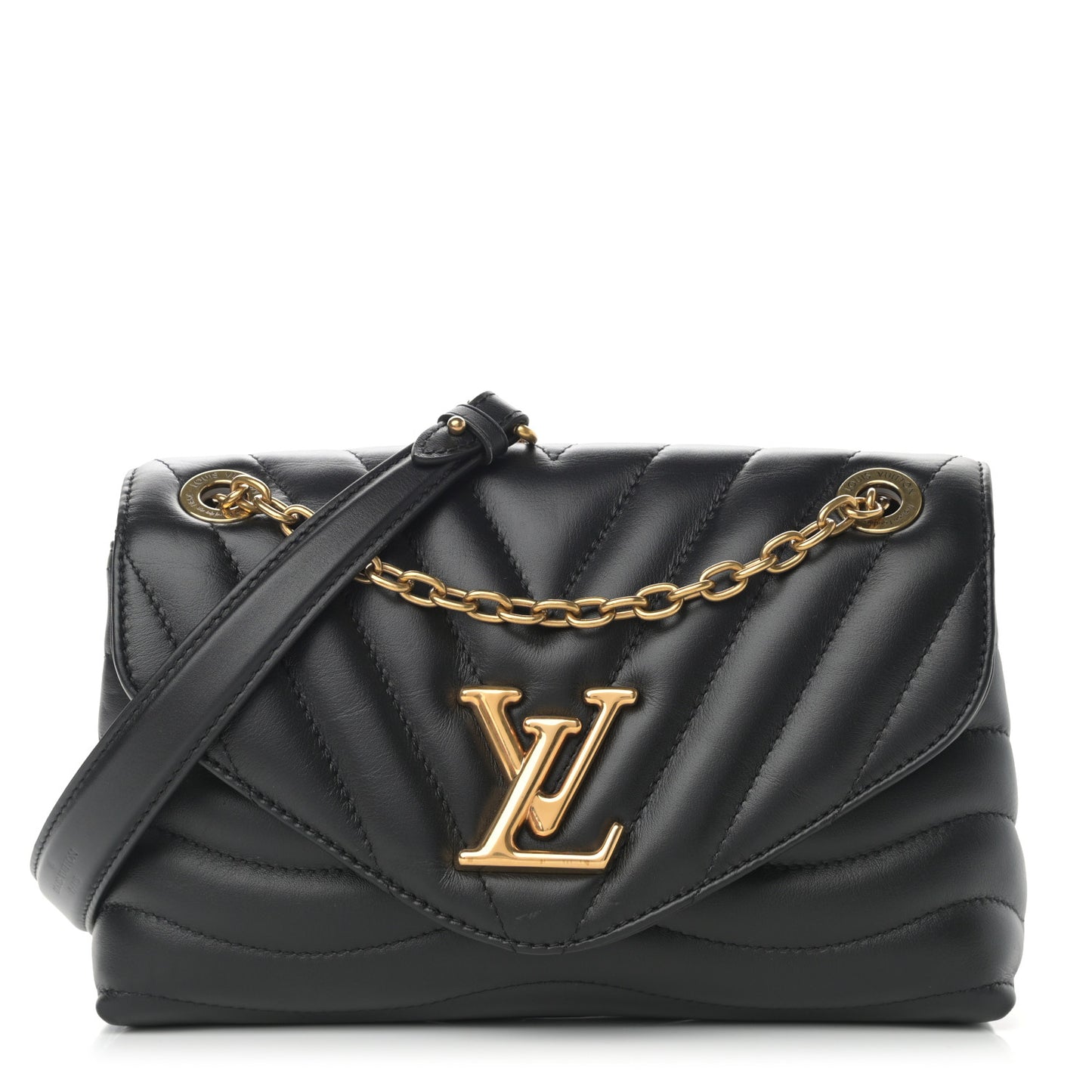 Calfskin LV New Wave Chain Bag Black