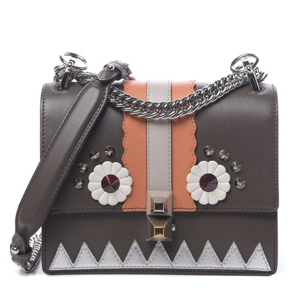 Fendi Vitello Liberty Lucido Catalan Mirror Hypnoteyes Studded Small Kan I Shoulder Bag Carbone Arancio Multicolor 1 of 10
