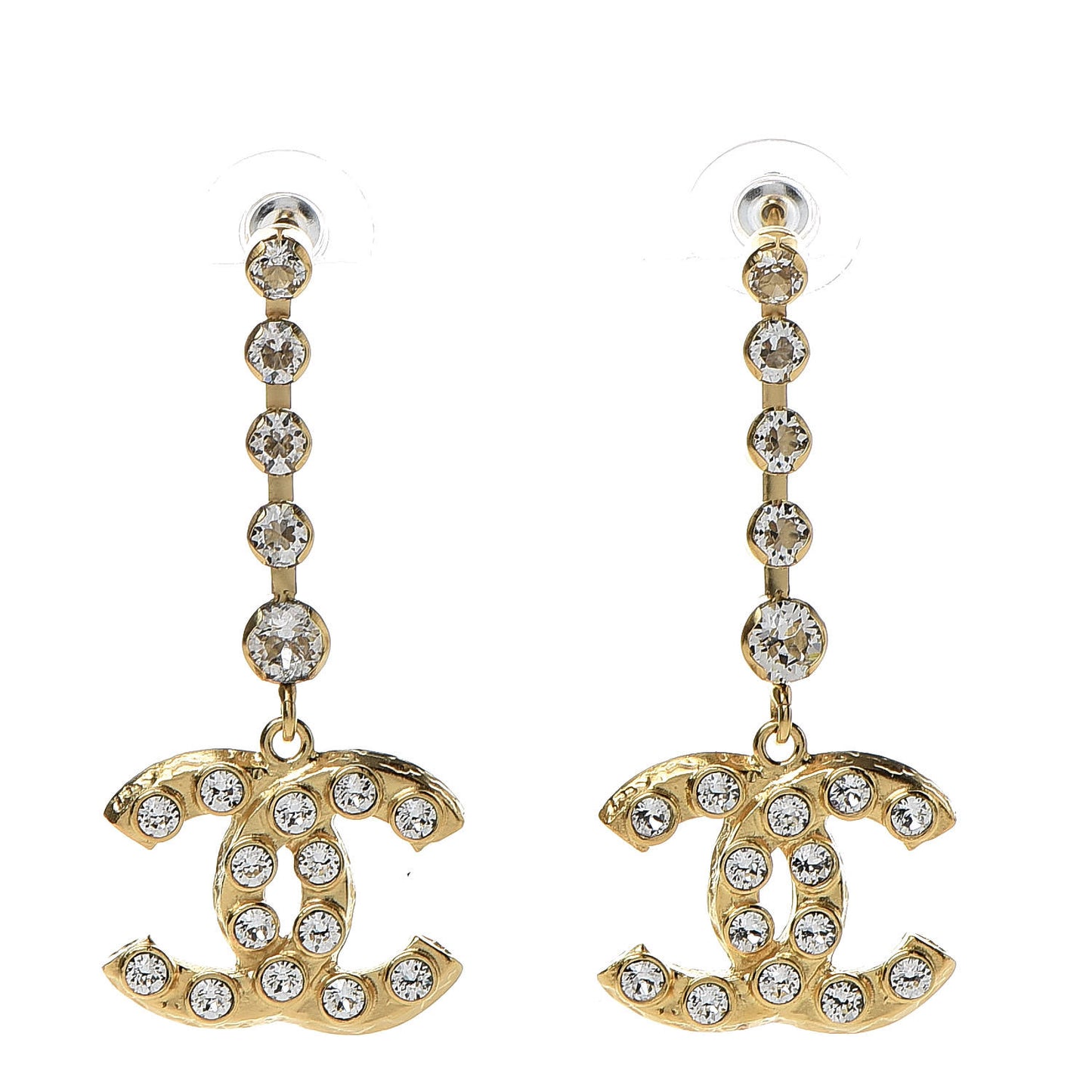 CC Crystal Drop Earrings Gold