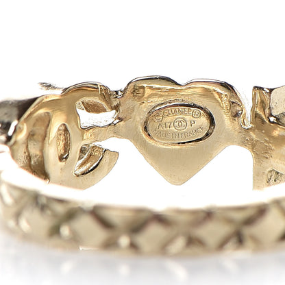 Chanel Enamel I Heart CC Ring 5.5 Gold Dark Red 5 of 6