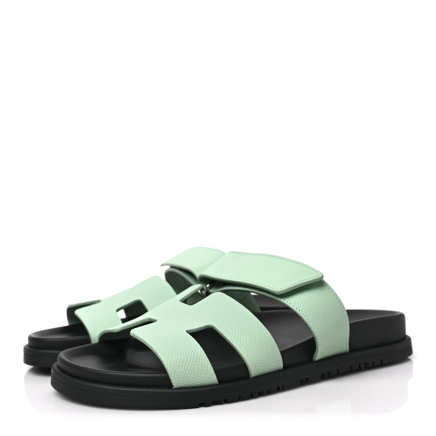 Hermes Epsom Womens Chypre Sandals 38 Vert Jade 3 of 10