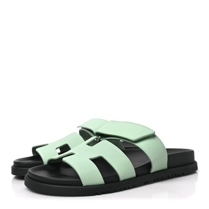 Hermes Epsom Womens Chypre Sandals 38 Vert Jade 3 of 10
