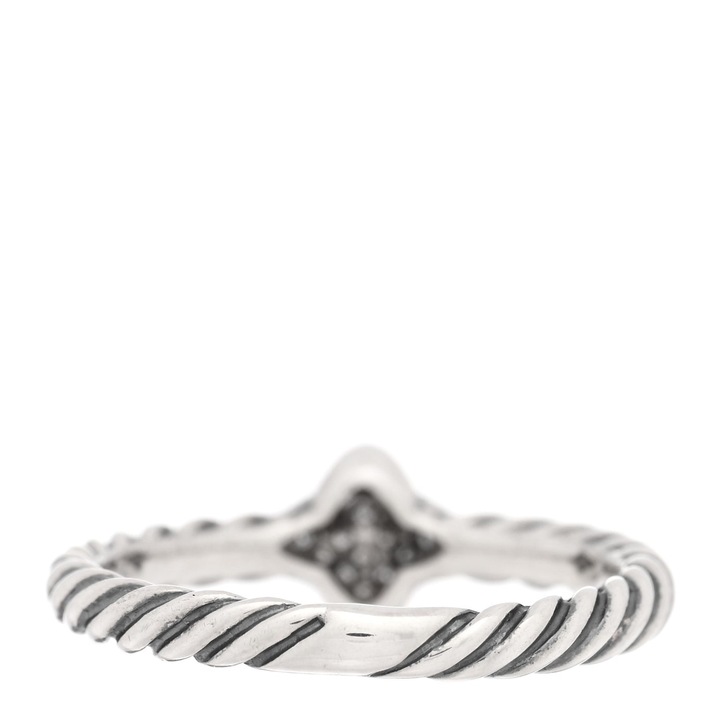 Sterling Silver Diamond Quatrefoil Ring 50 5.25