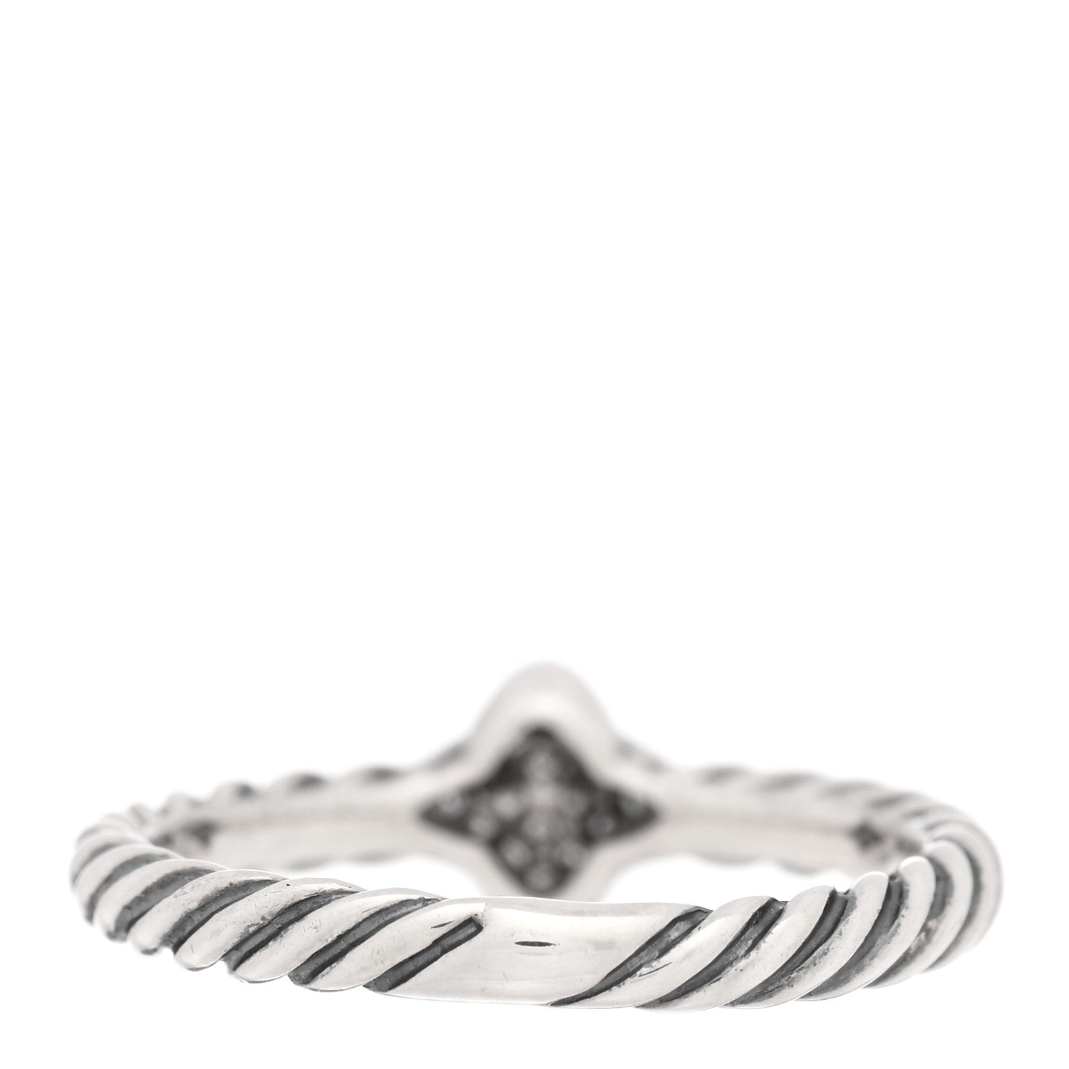 David Yurman Sterling Silver Diamond Quatrefoil Ring 50 5.25 3 of 4