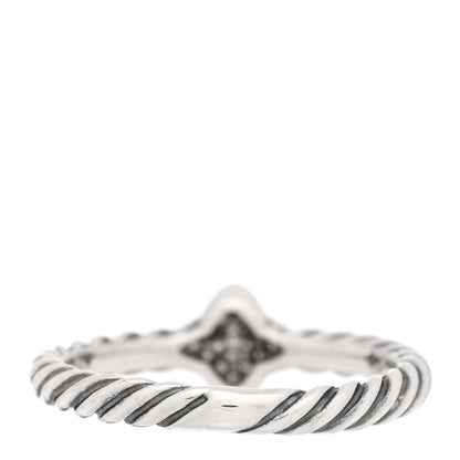 David Yurman Sterling Silver Diamond Quatrefoil Ring 50 5.25 3 of 4